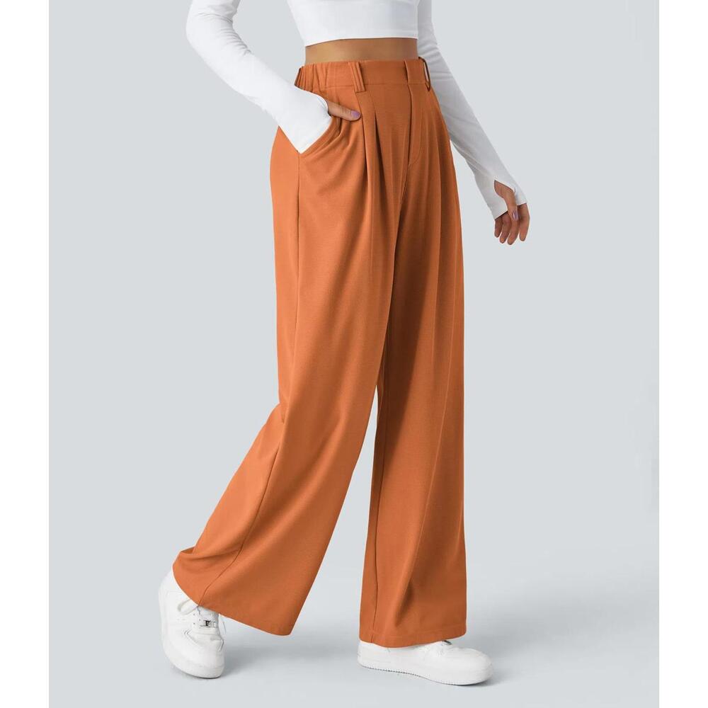 NWT Halara Flex™ High Waisted Pocket Wide Leg Waffle Work Pants Size XS Tall - Picture 1 of 9